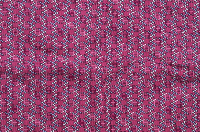 HERMES Petit Carre 40 Scarf Handkerchief H Pattern Silk Blue Purple Box 5246D