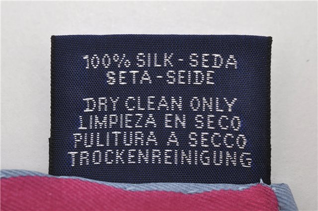 HERMES Petit Carre 40 Scarf Handkerchief H Pattern Silk Blue Purple Box 5246D