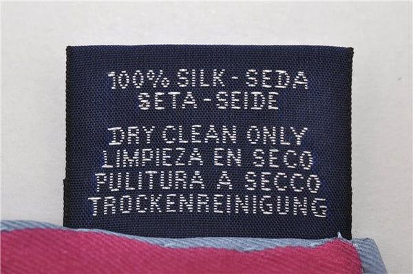 HERMES Petit Carre 40 Scarf Handkerchief H Pattern Silk Blue Purple Box 5246D