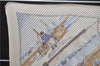 Authentic HERMES Pleats Scarf "GRONLAND" Silk Beige Ivory Box 5247D