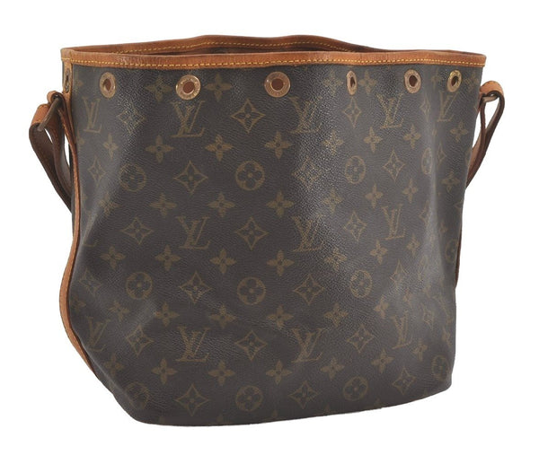 Authentic Louis Vuitton Monogram Petit Noe M42226 Shoulder Drawstring Bag 5247I