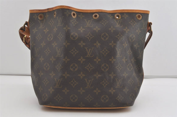 Authentic Louis Vuitton Monogram Petit Noe M42226 Shoulder Drawstring Bag 5247I