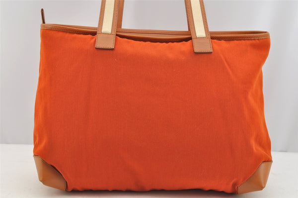 Authentic GUCCI Vintage Shoulder Tote Bag Canvas Leather Orange 5248I
