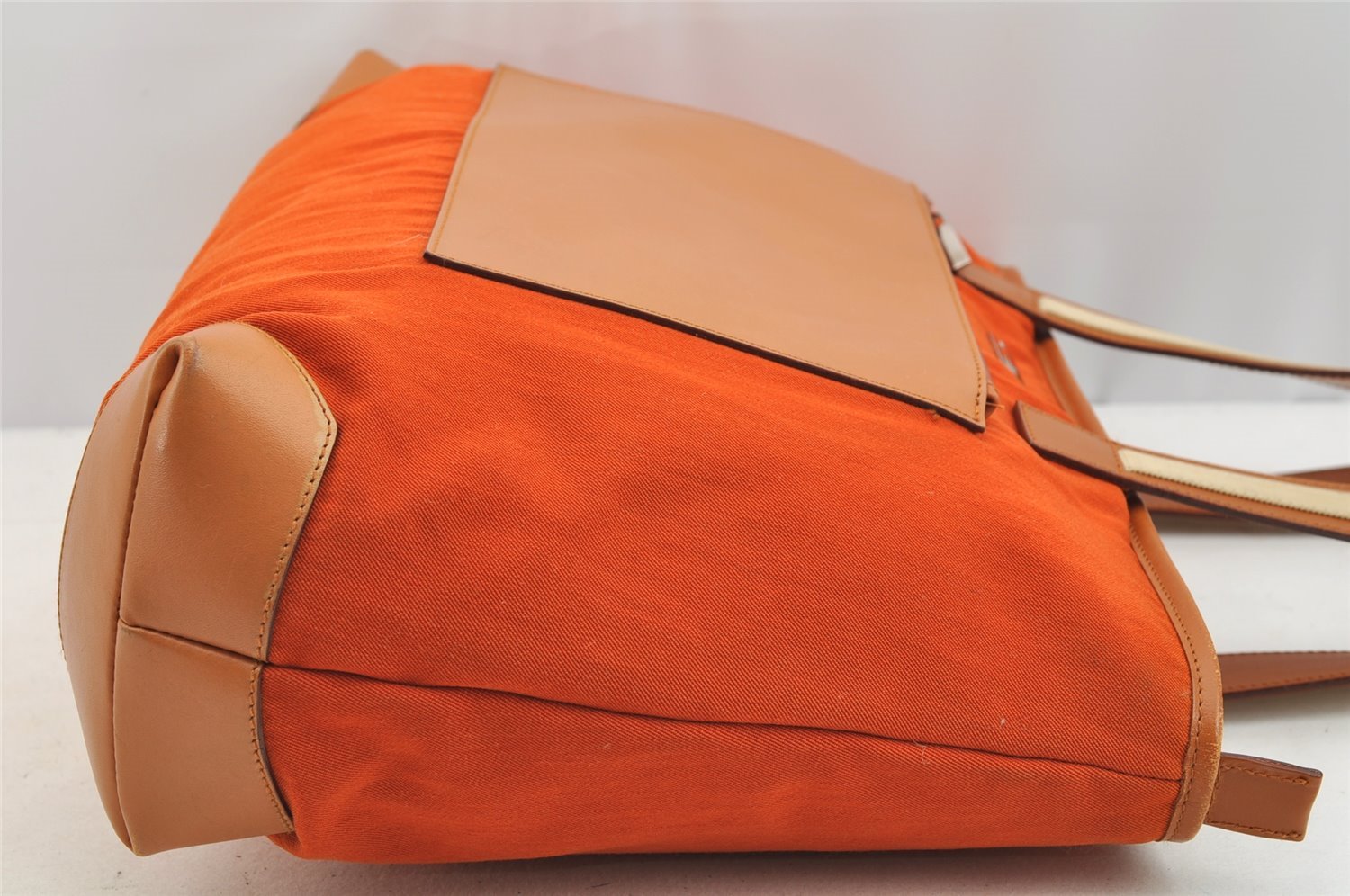 Authentic GUCCI Vintage Shoulder Tote Bag Canvas Leather Orange 5248I