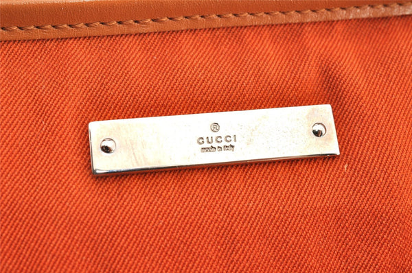 Authentic GUCCI Vintage Shoulder Tote Bag Canvas Leather Orange 5248I