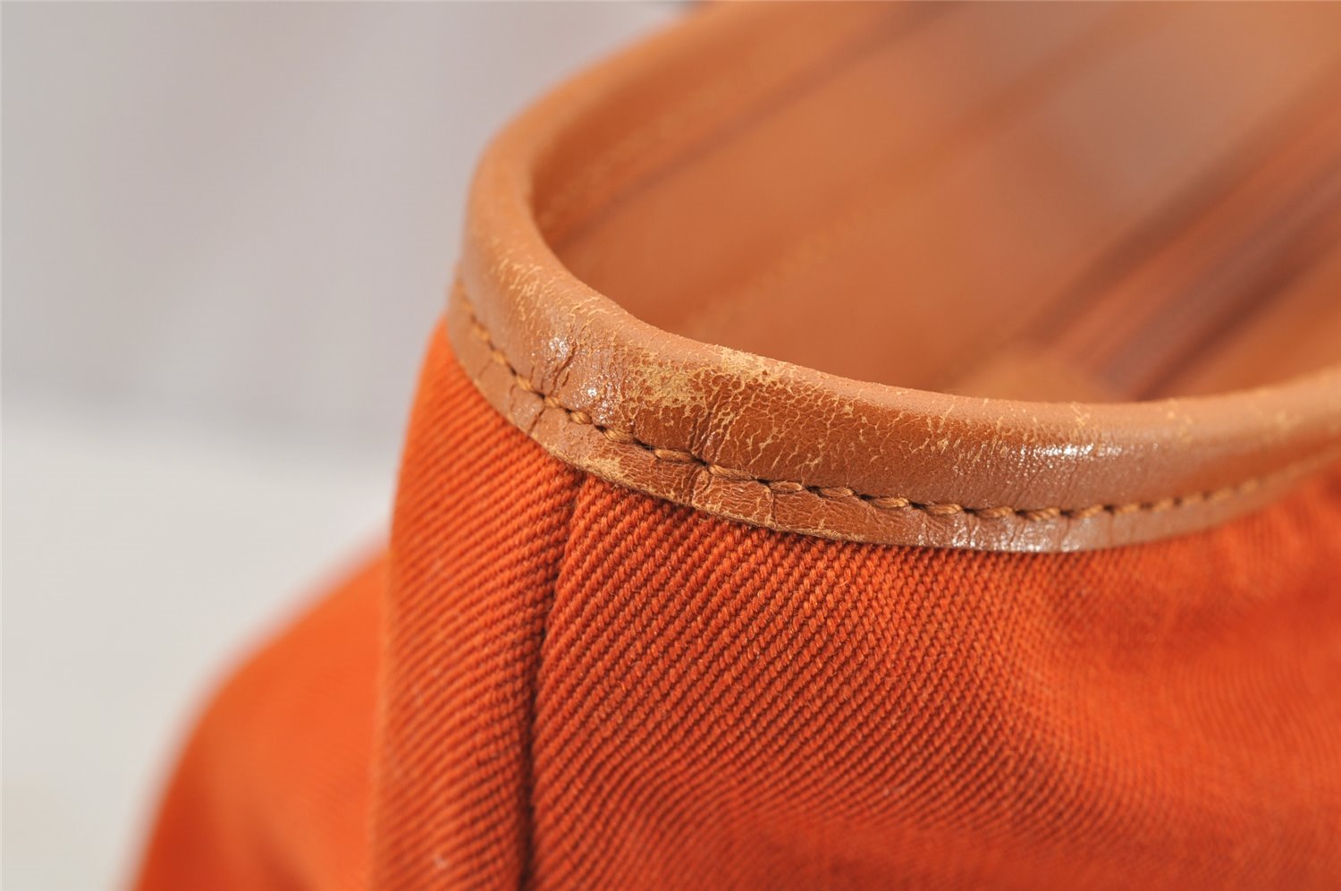 Authentic GUCCI Vintage Shoulder Tote Bag Canvas Leather Orange 5248I