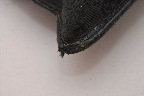 Authentic GUCCI Shoulder Cross Body Bag GG Canvas Leather 27639 Black 5250I