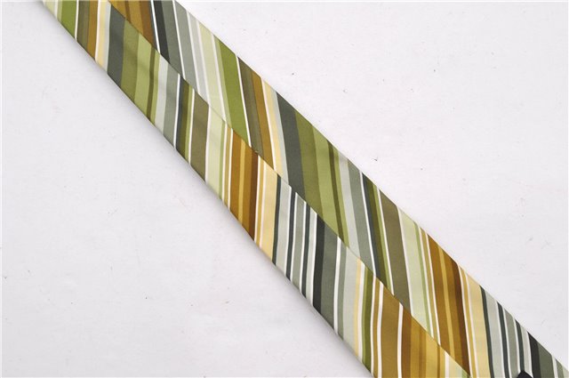 Authentic HERMES Tie Necktie Stripe Pattern Silk 5257SA Green Box 5251D