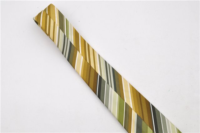 Authentic HERMES Tie Necktie Stripe Pattern Silk 5257SA Green Box 5251D