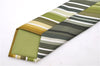 Authentic HERMES Tie Necktie Stripe Pattern Silk 5257SA Green Box 5251D