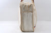 Authentic GUCCI Web Sherry Line Micro GG PVC Leather Travel Bag White Junk 5251I