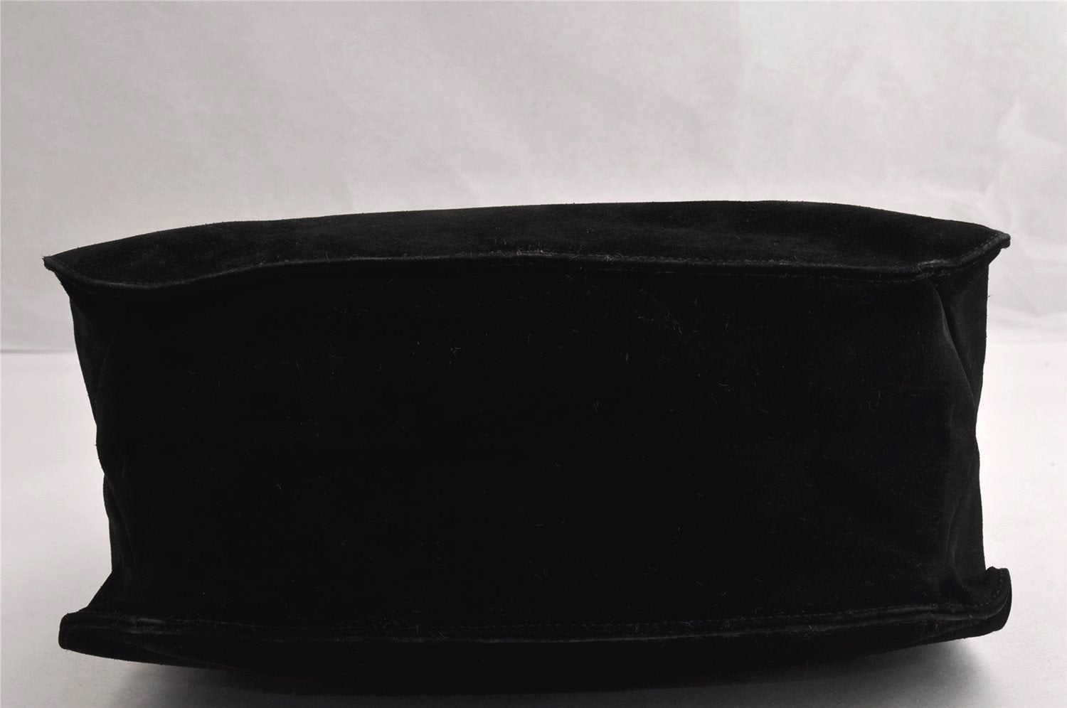 Authentic GUCCI Vintage Shoulder Bag Purse Suede Leather 0013167 Black 5253I