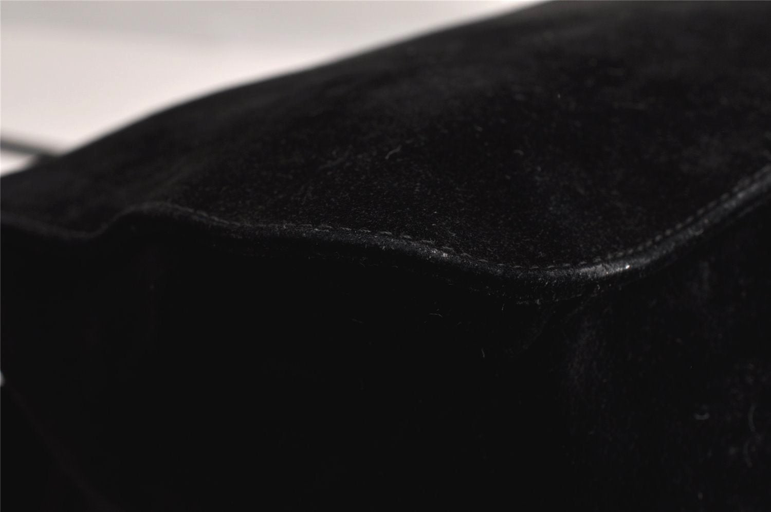 Authentic GUCCI Vintage Shoulder Bag Purse Suede Leather 0013167 Black 5253I