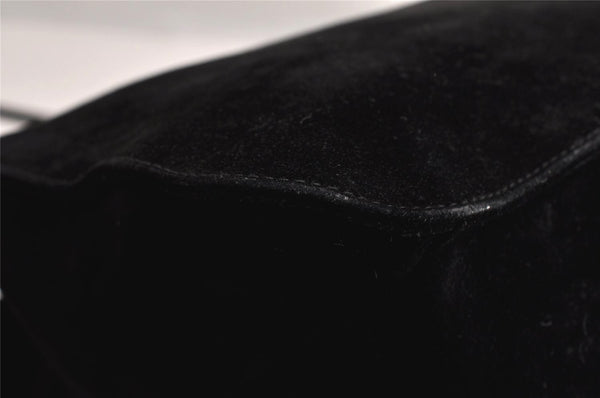Authentic GUCCI Vintage Shoulder Bag Purse Suede Leather 0013167 Black 5253I