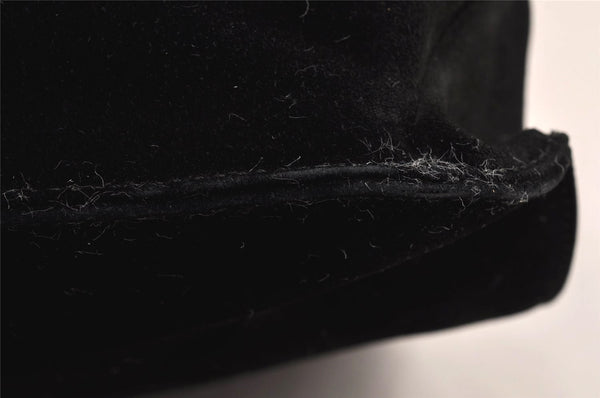 Authentic GUCCI Vintage Shoulder Bag Purse Suede Leather 0013167 Black 5253I