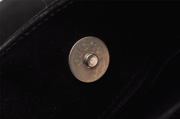 Authentic GUCCI Vintage Shoulder Bag Purse Suede Leather 0013167 Black 5253I