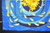 Authentic HERMES Carre 90 Scarf "au gre du vent" Silk Navy 5254D