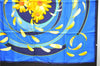 Authentic HERMES Carre 90 Scarf "au gre du vent" Silk Navy 5254D