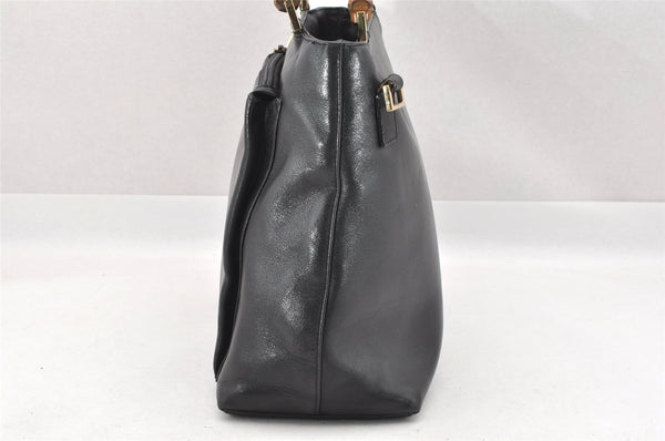 Authentic GUCCI Bamboo Vintage 2way Hand Shoulder Bag Leather Black Junk 5254I