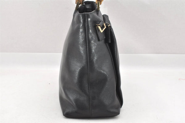 Authentic GUCCI Bamboo Vintage 2way Hand Shoulder Bag Leather Black Junk 5254I