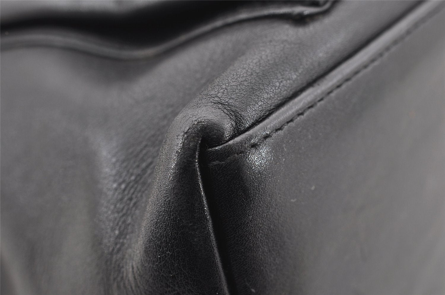 Authentic GUCCI Bamboo Vintage 2way Hand Shoulder Bag Leather Black Junk 5254I