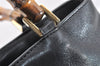 Authentic GUCCI Bamboo Vintage 2way Hand Shoulder Bag Leather Black Junk 5254I