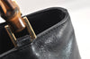 Authentic GUCCI Bamboo Vintage 2way Hand Shoulder Bag Leather Black Junk 5254I