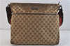 GUCCI Web Sherry Line Shoulder Cross Bag GG Canvas Leather 189751 Brown 5255C