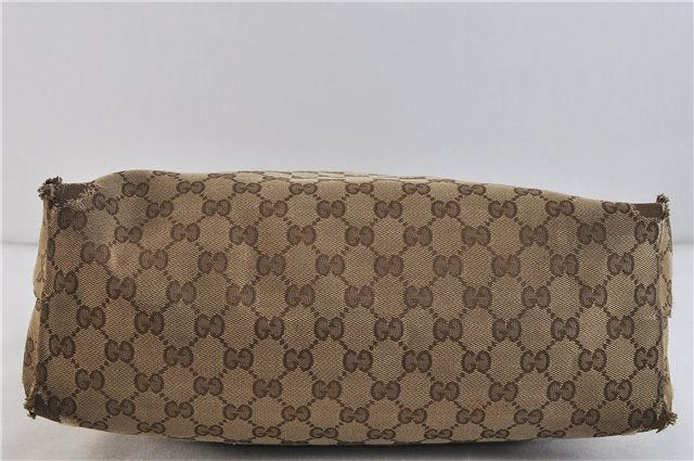 GUCCI Web Sherry Line Shoulder Cross Bag GG Canvas Leather 189751 Brown 5255C