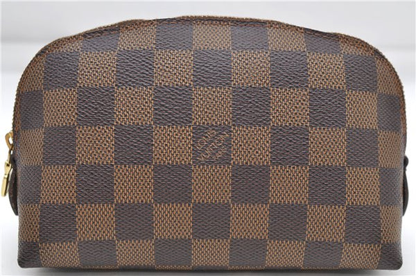 Authentic Louis Vuitton Damier Pochette Cosmetic Pouch N47516 LV 5255D