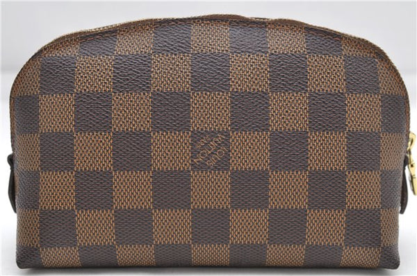 Authentic Louis Vuitton Damier Pochette Cosmetic Pouch N47516 LV 5255D