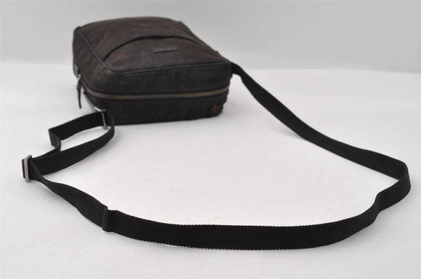 Authentic GUCCI Shoulder Cross Body Bag GG Canvas Leather 122759 Black 5255I