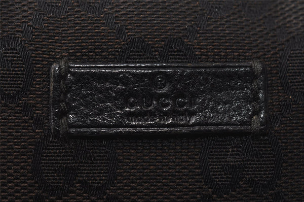 Authentic GUCCI Shoulder Cross Body Bag GG Canvas Leather 122759 Black 5255I