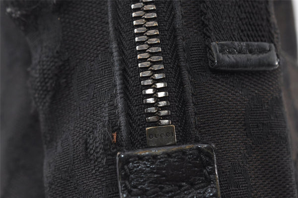 Authentic GUCCI Shoulder Cross Body Bag GG Canvas Leather 122759 Black 5255I