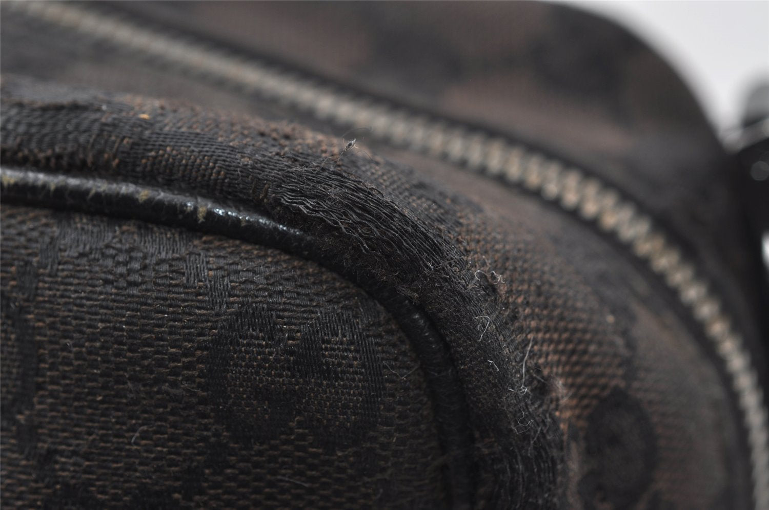 Authentic GUCCI Shoulder Cross Body Bag GG Canvas Leather 122759 Black 5255I