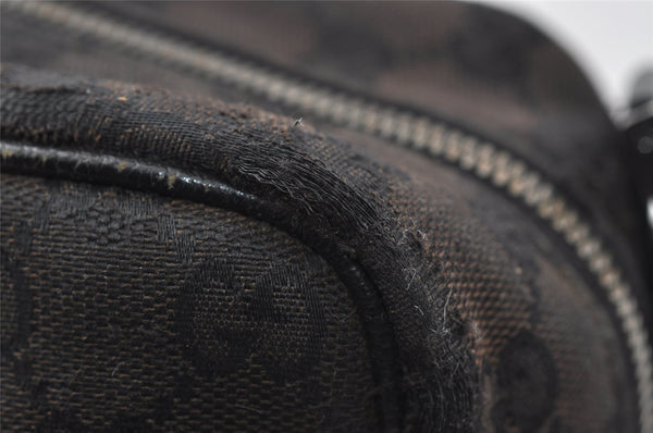 Authentic GUCCI Shoulder Cross Body Bag GG Canvas Leather 122759 Black 5255I