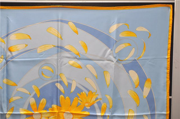 Authentic HERMES Carre 90 Scarf "au gre du vent" Silk Orange Box 5256D