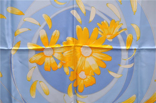 Authentic HERMES Carre 90 Scarf "au gre du vent" Silk Orange Box 5256D