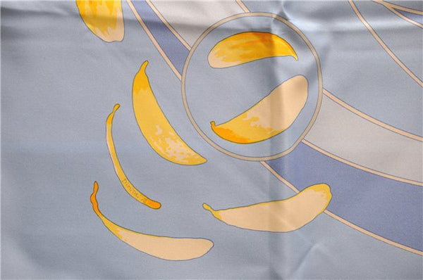 Authentic HERMES Carre 90 Scarf "au gre du vent" Silk Orange Box 5256D