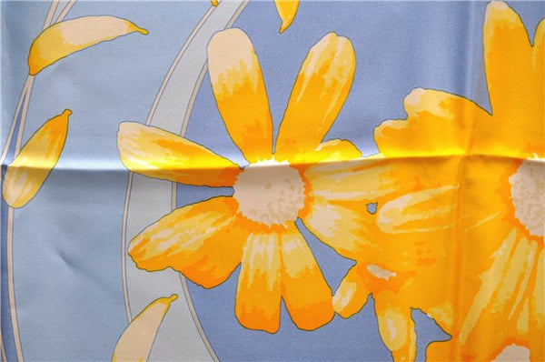 Authentic HERMES Carre 90 Scarf "au gre du vent" Silk Orange Box 5256D