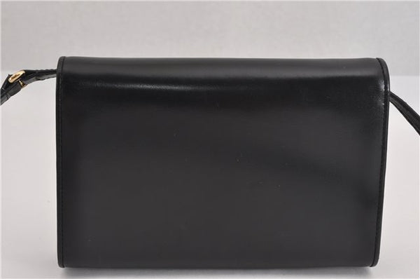 Authentic GUCCI Vintage Shoulder Cross Body Bag Purse Leather Black 5259F