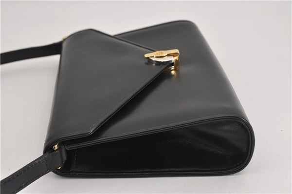 Authentic GUCCI Vintage Shoulder Cross Body Bag Purse Leather Black 5259F