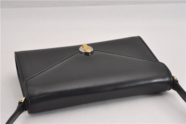 Authentic GUCCI Vintage Shoulder Cross Body Bag Purse Leather Black 5259F