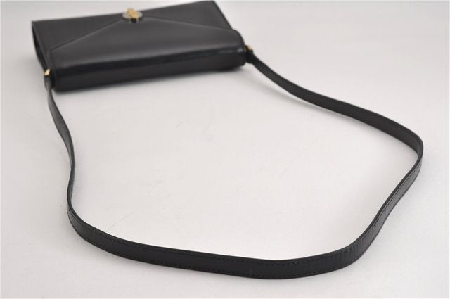 Authentic GUCCI Vintage Shoulder Cross Body Bag Purse Leather Black 5259F