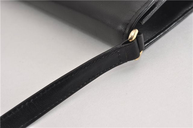 Authentic GUCCI Vintage Shoulder Cross Body Bag Purse Leather Black 5259F