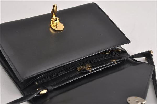 Authentic GUCCI Vintage Shoulder Cross Body Bag Purse Leather Black 5259F