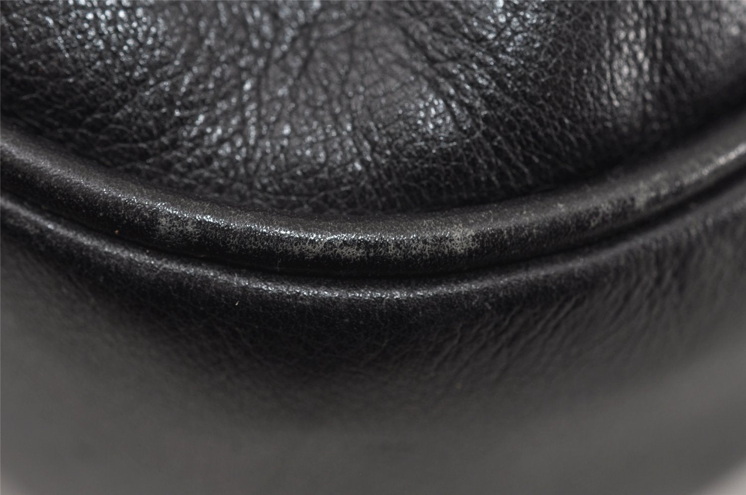 Authentic GUCCI Vintage Bamboo Hand Tote Bag Leather Black Junk 5259I