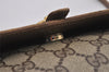 Authentic GUCCI 2Way Shoulder Cross Body Clutch Bag GG PVC Leather Brown 5260I