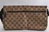 Authentic GUCCI Vintage Waist Body Bag Purse Canvas Leather 28566 Brown 5261I