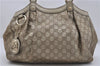 Authentic GUCCI Guccissima Sukey Shoulder Tote Bag GG Leather 211944 Gold 5263D